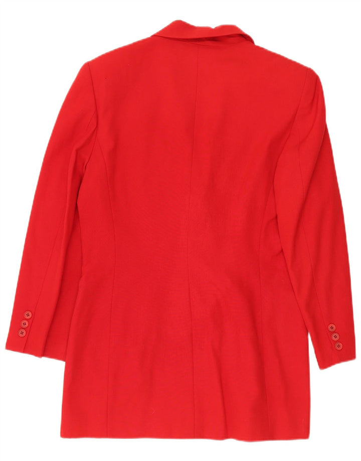 SUPERIOR Womens Longline 3 Button Blazer Jacket IT 42 Medium Red Acetate