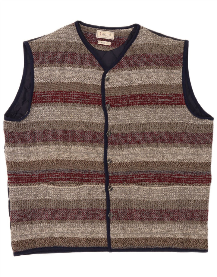 Cadini Mens Knit Gilet UK 43/44 XL Multicoloured Striped