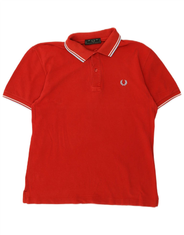 FRED PERRY Mens Polo Shirt Small Red Cotton