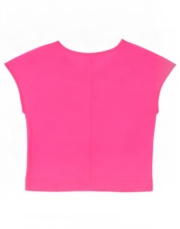 Vintage Womens Crop T-Shirt Top IT 46 Large Pink Cotton