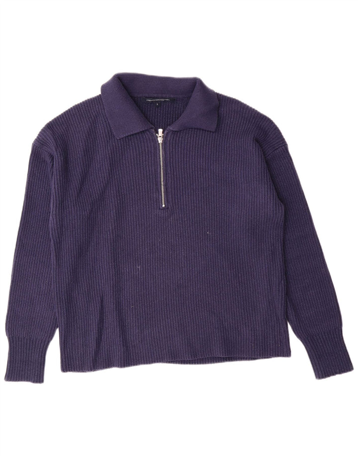 FRENCH CONNECTION Womens Polo Neck Jumper Sweater UK 10 Small Navy Blue