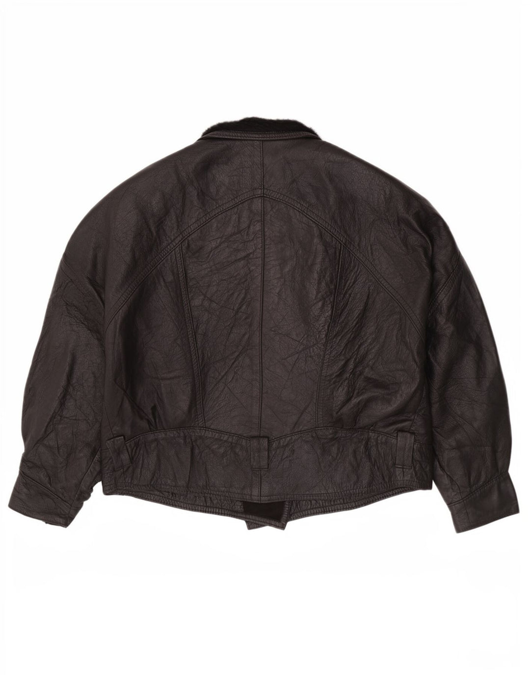Vintage Womens Leather Jacket UK 14 Large Black