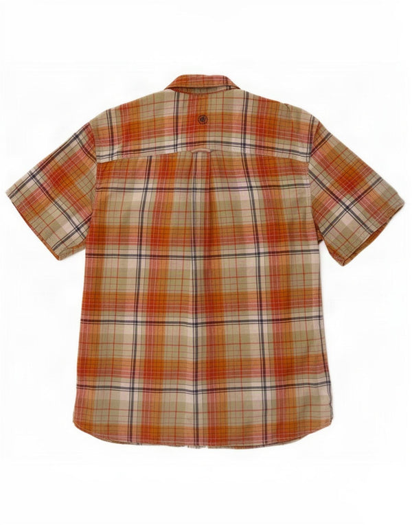 Fat Face Mens Short Sleeve Shirt Medium Multicoloured Check Linen