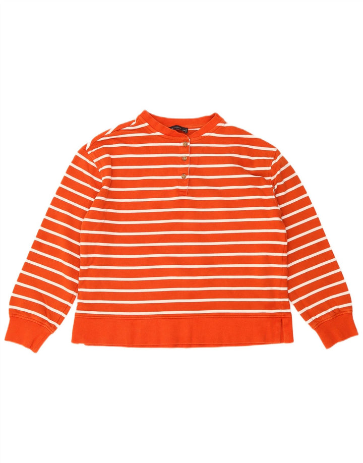 Marks & Spencer Womens Sweatshirt Jumper UK 14 Medium Orange Striped