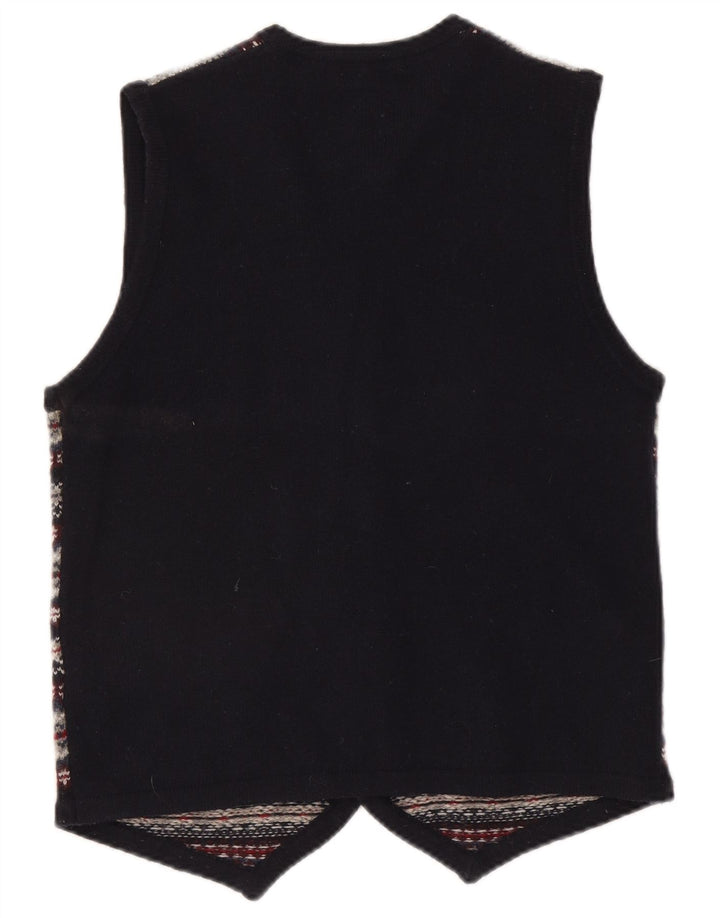 Hammond & Co Mens Knit Waistcoat Medium Navy Blue Fair Isle Wool