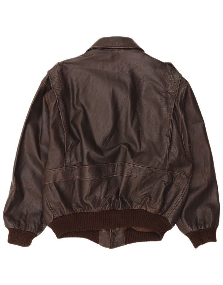 Vintage Mens Leather Jacket UK 42 XL Brown