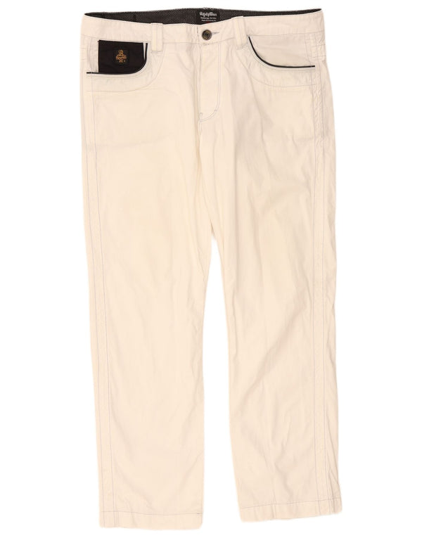 Refrigiwear Mens Straight Casual Trousers W36 L30 White Cotton