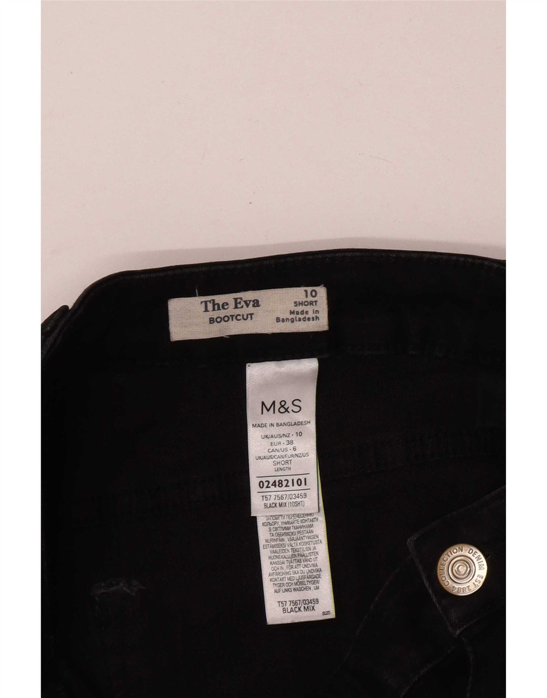 Marks & Spencer Womens The Eva Bootcut Jeans UK 10 Small W26 L28 Black