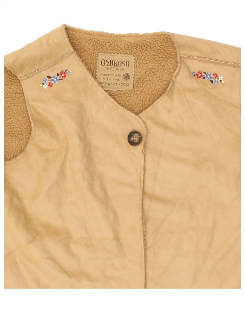 OSH KOSH Girls Gilet 8-9 Years mEDIUM Beige Polyester | Vintage Osh Kosh | Thrift | Second-Hand Osh Kosh | Used Clothing | Messina Hembry 