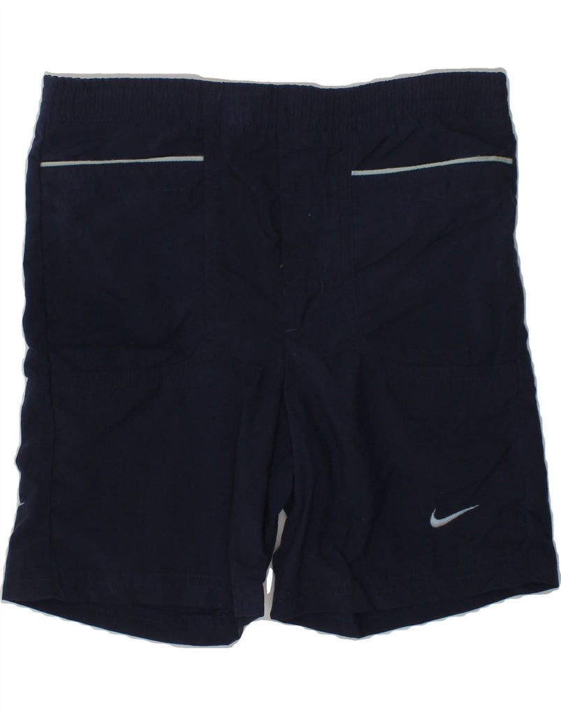 NIKE Boys Sport Shorts 5-6 Years Medium  Navy Blue Nylon | Vintage Nike | Thrift | Second-Hand Nike | Used Clothing | Messina Hembry 