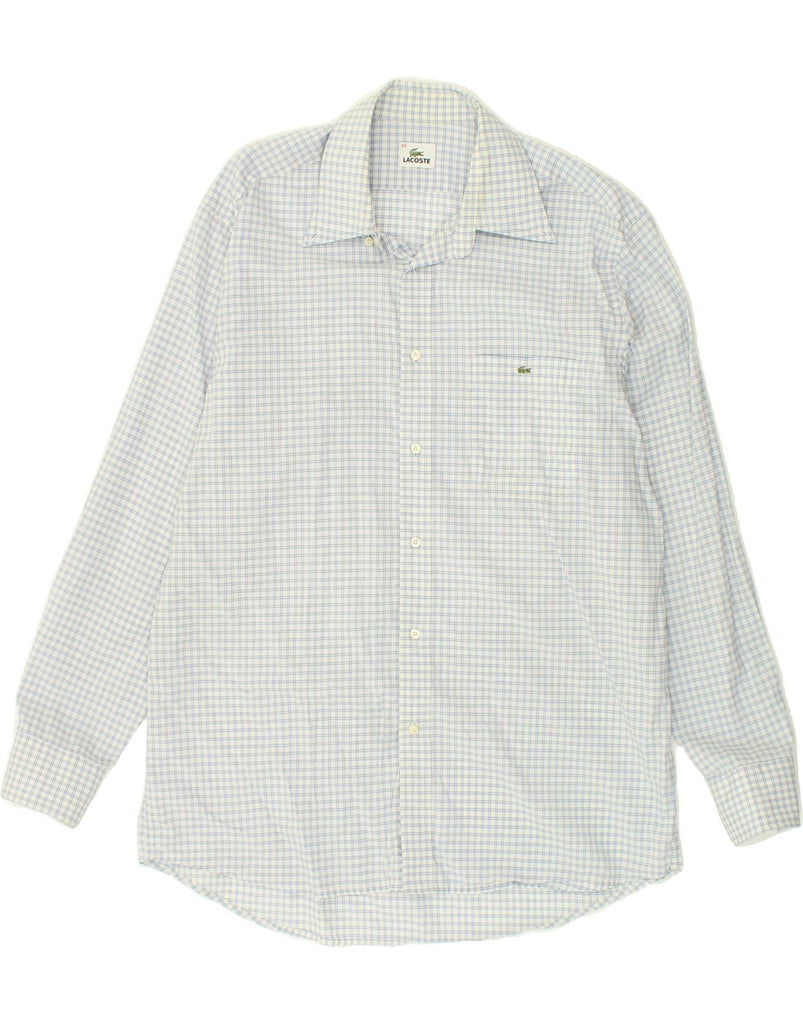 LACOSTE Mens Shirt Size 43 Large Blue Check Cotton Vintage Lacoste and Second-Hand Lacoste from Messina Hembry 