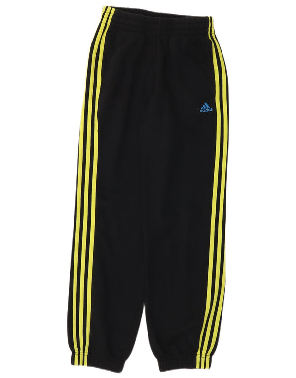 ADIDAS Boys Tracksuit Trousers Joggers 11-12 Years Black Cotton