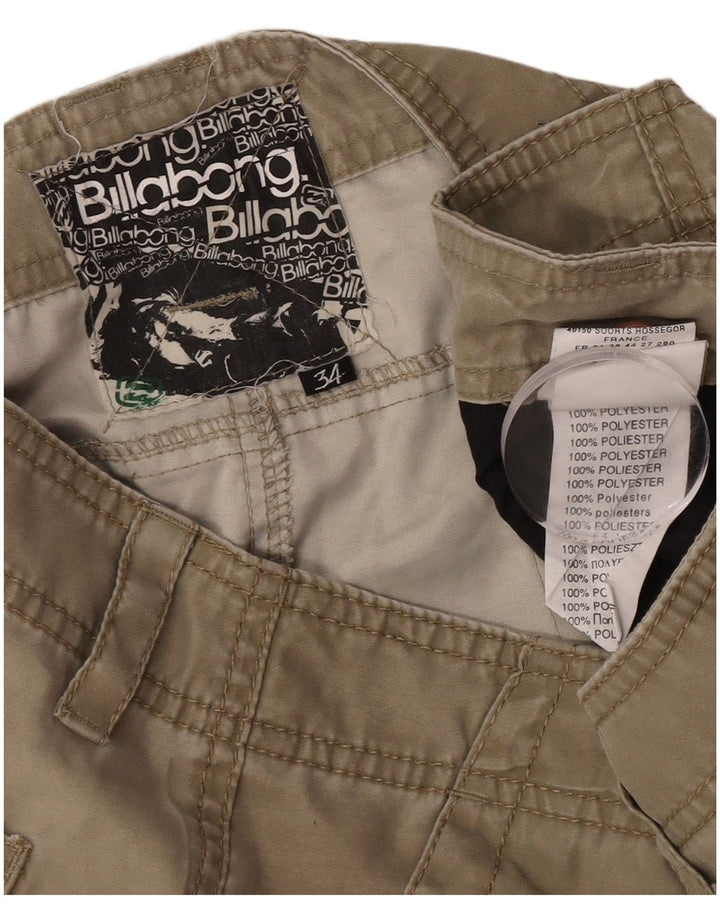 Billabong Mens Cargo Shorts W34 Large Khaki Polyester