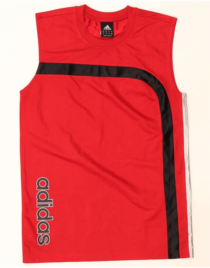 ADIDAS Mens Graphic Vest Top Small Red Colourblock Polyester