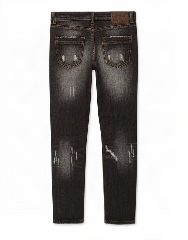 Germano Zama Womens Distressed Tapered Jeans Small W28 L28 Black