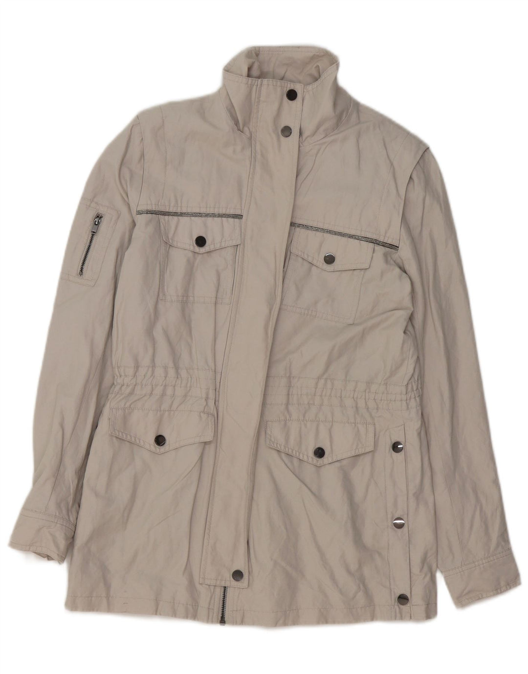 MINT VELVET Womens Utility Jacket UK 10 Small Grey Cotton