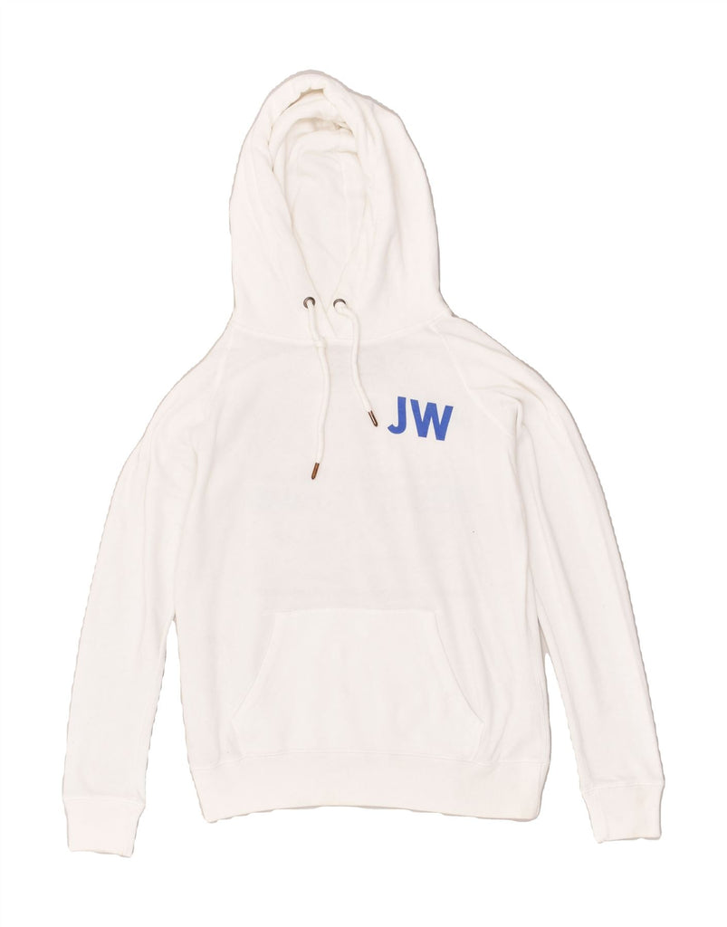 JACK WILLS Womens Oversized Graphic Hoodie Jumper UK 10 Small White Cotton | Vintage Jack Wills | Thrift | Second-Hand Jack Wills | Used Clothing | Messina Hembry 