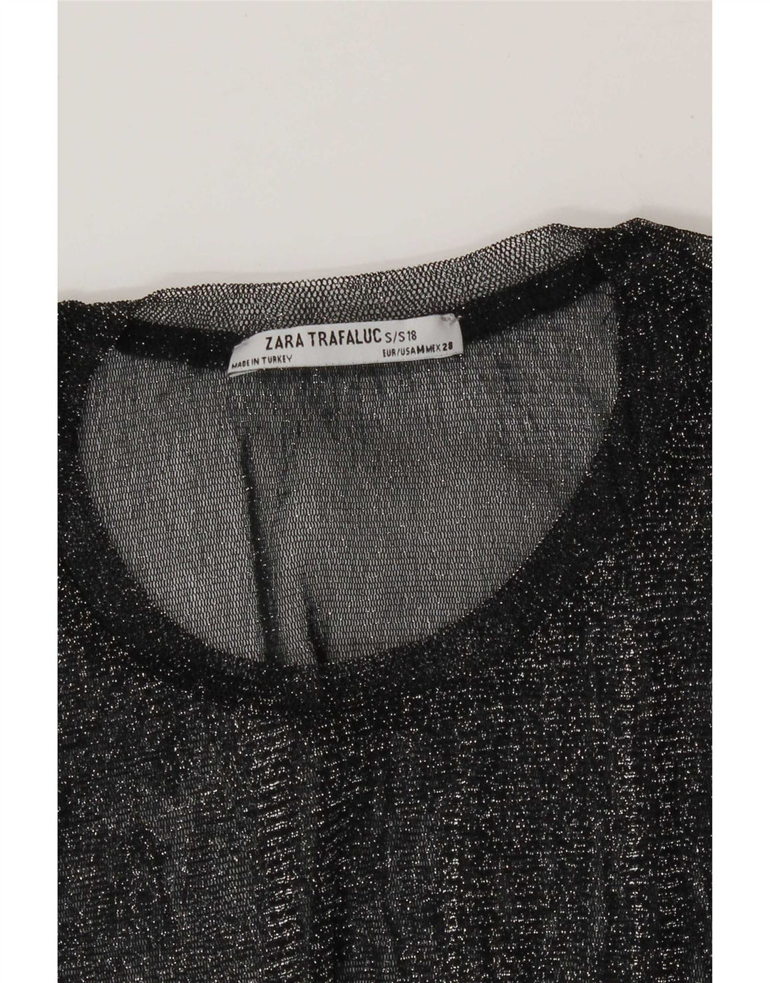 Zara Womens Trafaluc See Through Top UK 12 Medium Black