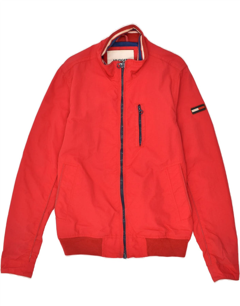 TOMMY HILFIGER Mens Bomber Jacket UK 36 Small Red Nylon | Vintage Tommy Hilfiger | Thrift | Second-Hand Tommy Hilfiger | Used Clothing | Messina Hembry 