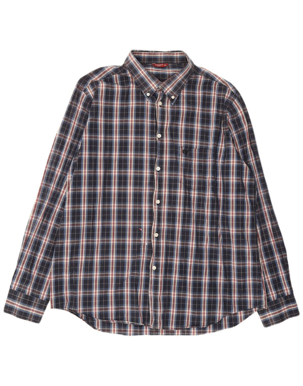 Carrera Mens Shirt 2XL Navy Blue Check