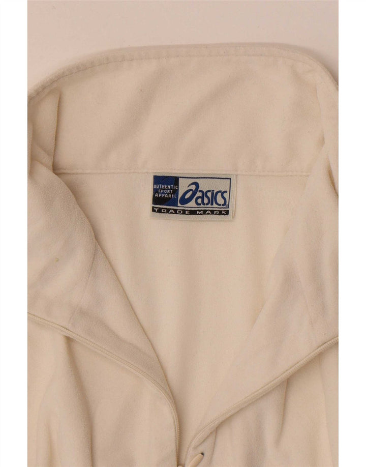 Asics Womens Zip Neck Fleece Jumper UK 14 Medium White Polyester