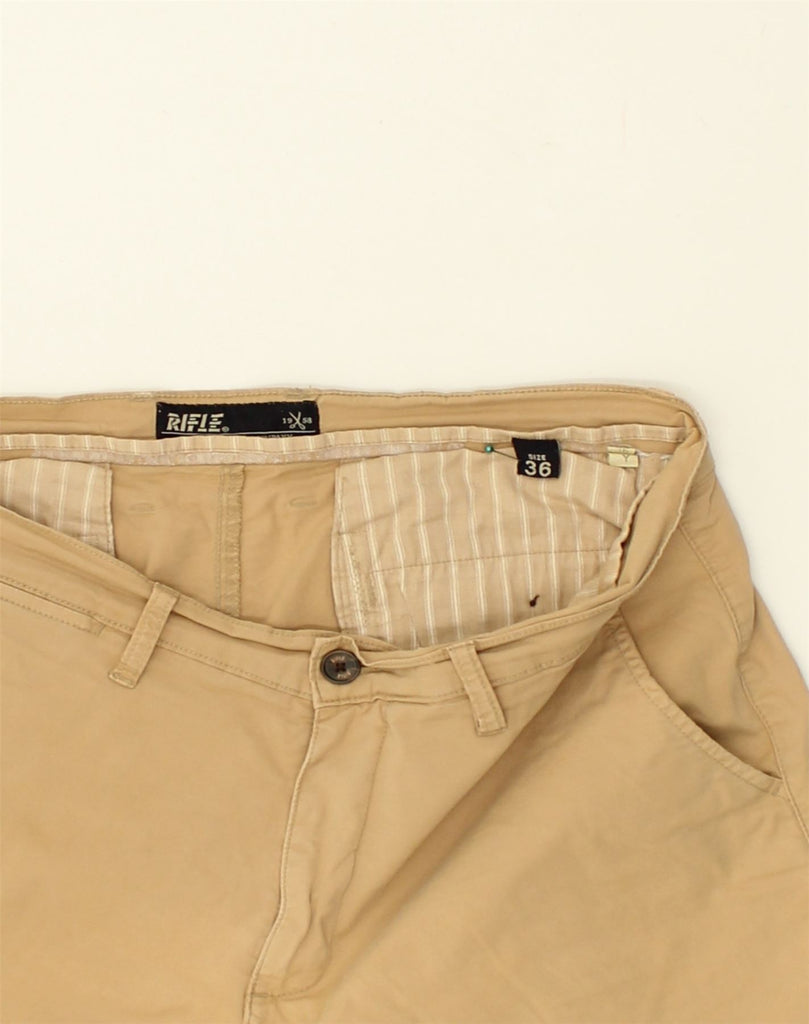 RIFLE Mens Chino Shorts W36 Large Beige Cotton | Vintage Rifle | Thrift | Second-Hand Rifle | Used Clothing | Messina Hembry 