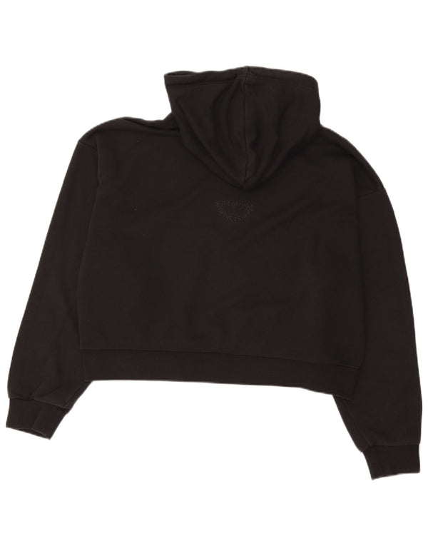 Adidas Womens Oversized Hoodie Jumper UK 16/18 Large Black Cotton