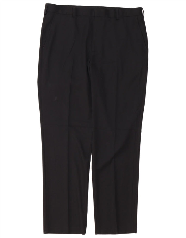 Izod Mens Straight Suit Trousers W36 L32 Black Polyester