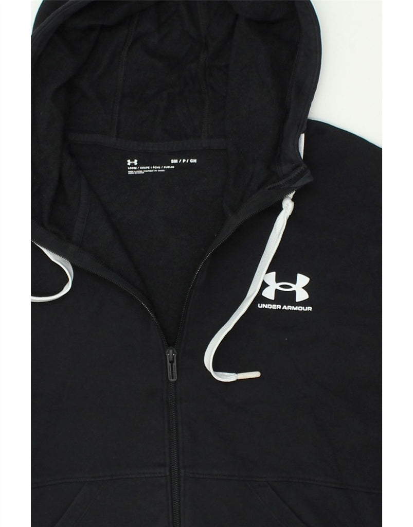 UNDER ARMOUR Mens Zip Hoodie Sweater Small Black Cotton | Vintage Under Armour | Thrift | Second-Hand Under Armour | Used Clothing | Messina Hembry 