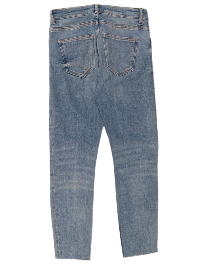 ZARA Womens Crop Distressed Skinny Jeans EU 40 Medium W30 L26 Blue Cotton