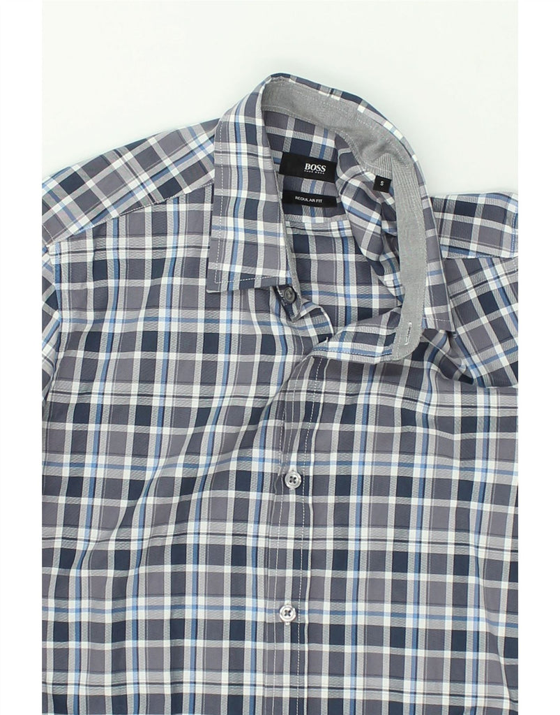 HUGO BOSS Mens Regular Fit Shirt Small Grey Check Cotton | Vintage Hugo Boss | Thrift | Second-Hand Hugo Boss | Used Clothing | Messina Hembry 