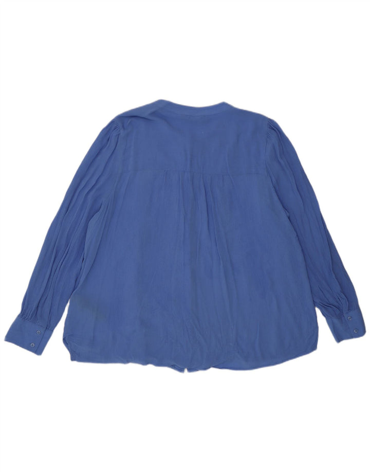 Marks & Spencer Womens Shirt Blouse UK 16 Large Blue Viscose
