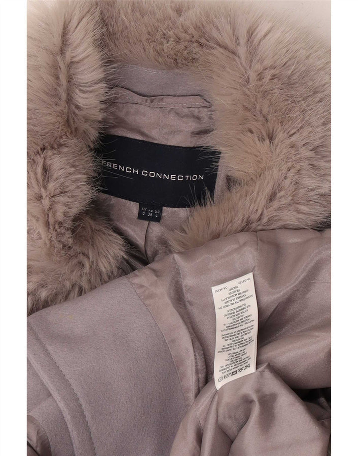 French Connection Womens Overcoat UK 8 Small Grey Virgin Wool