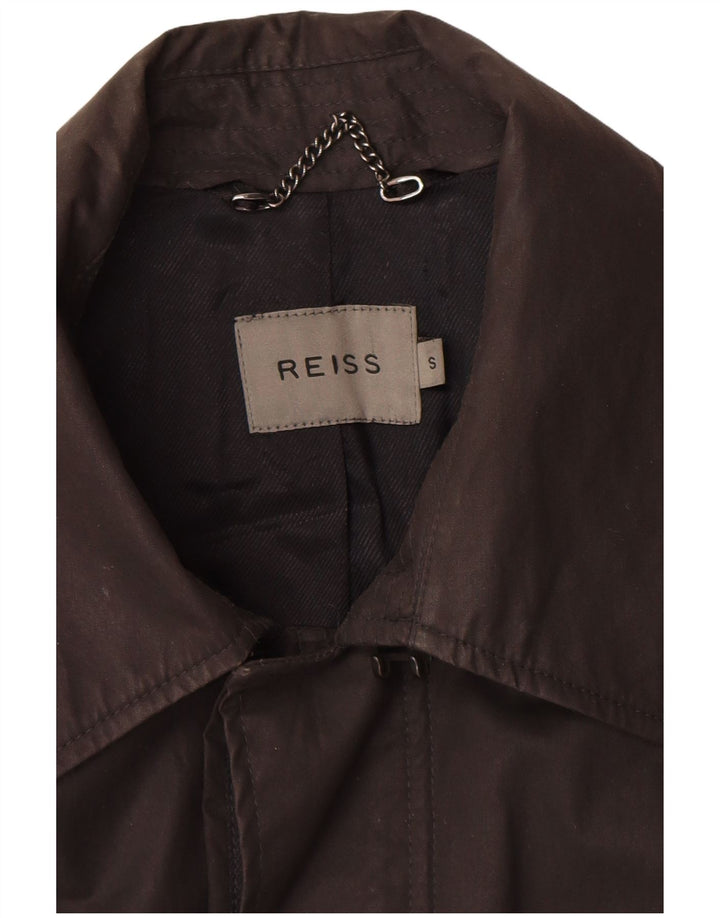 REISS Mens Overcoat UK 36 Small Black Cotton