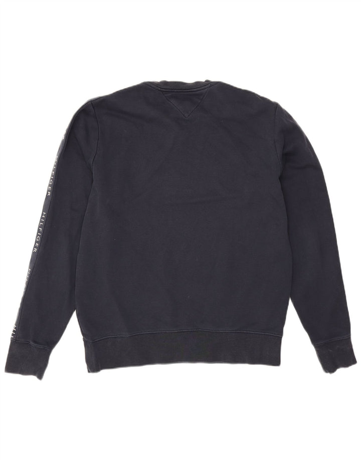 Tommy Hilfiger Mens Graphic Sweatshirt Jumper Medium Navy Blue Cotton