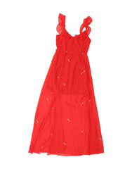 GUESS Womens Sleeveless Maxi Dress UK 4 XS Red Spotted Polyester