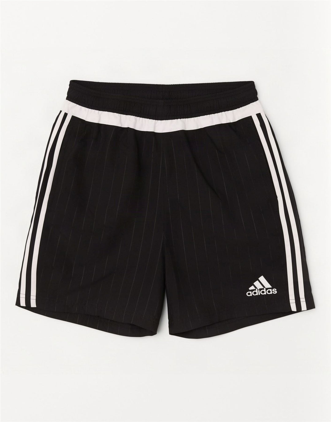 Adidas Mens Sport Shorts Medium Black Striped Polyester