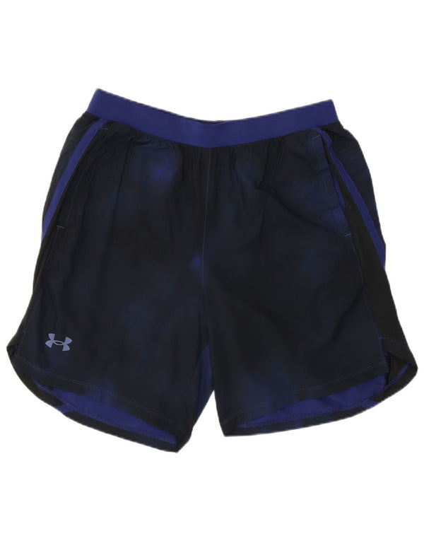 Under Armour Mens Sport Shorts Large  Navy Blue Tie Dye Polyester