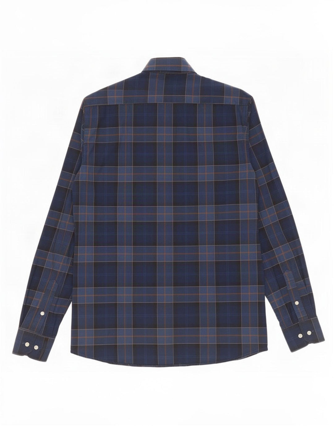Barbour Mens Tailored Fit Shirt Medium Blue Plaid Cotton