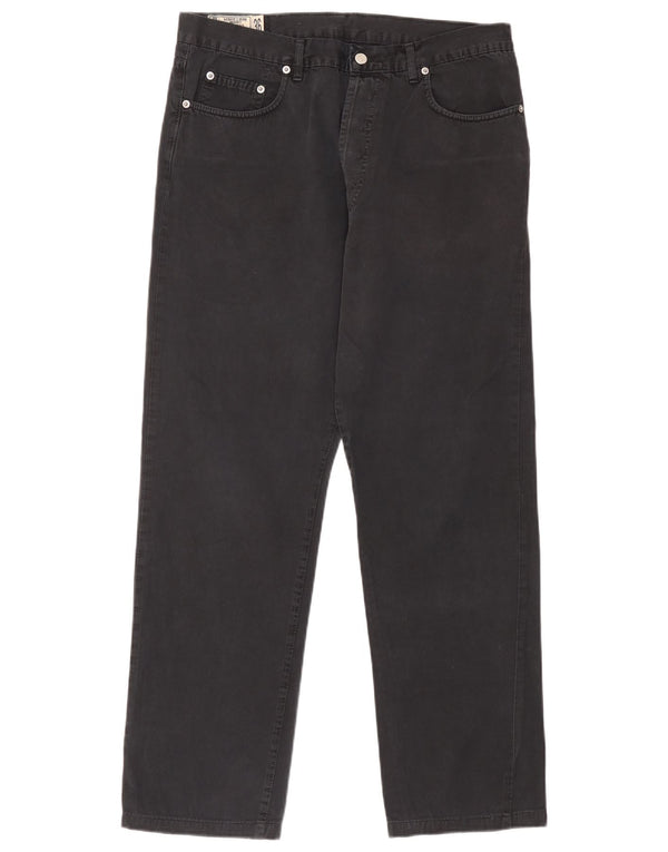 Uniform Mens Straight Jeans W36 L30 Black Cotton