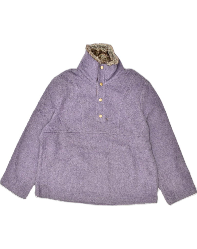 ORVIS Womens Button Neck Fleece Jumper UK 18 XL Purple Acrylic | Vintage | Thrift | Second-Hand | Used Clothing | Messina Hembry 