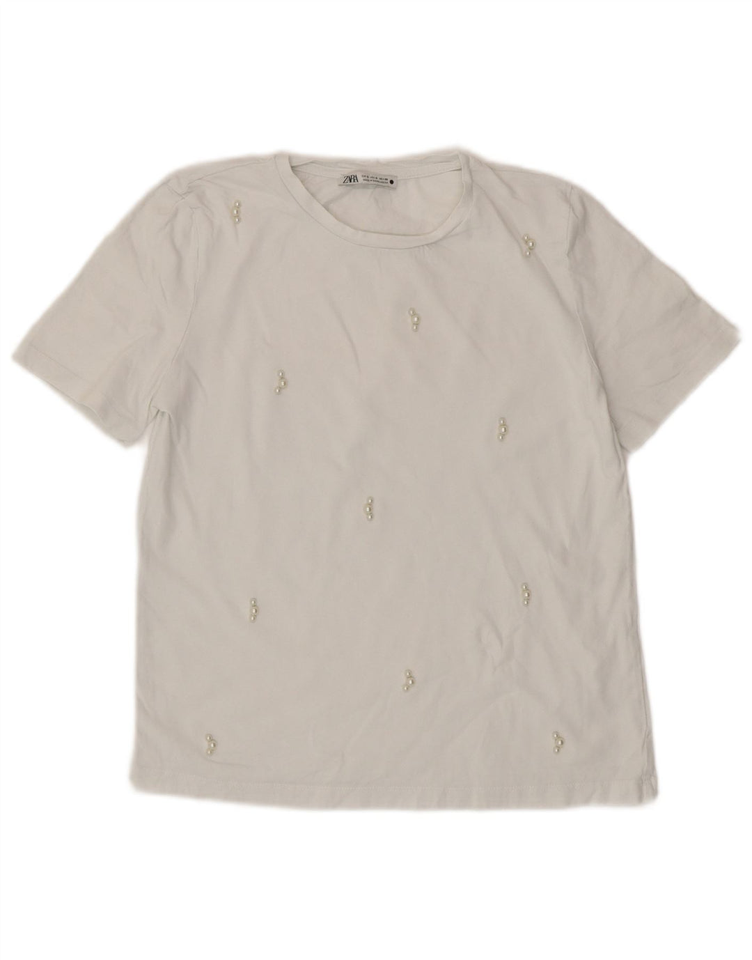 ZARA Womens T-Shirt Top UK 8 Small White