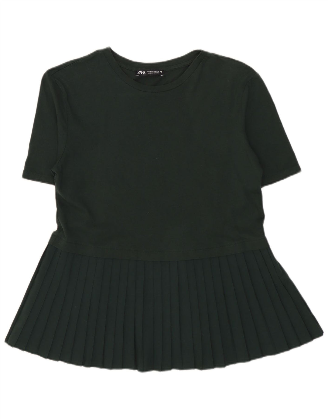 Zara Womens Blouse Top UK 10 Small Khaki