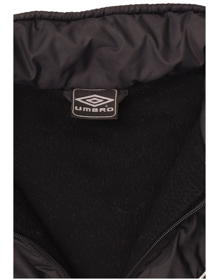 Umbro Mens Hooded Windbreaker Jacket UK 36 Small Black Nylon
