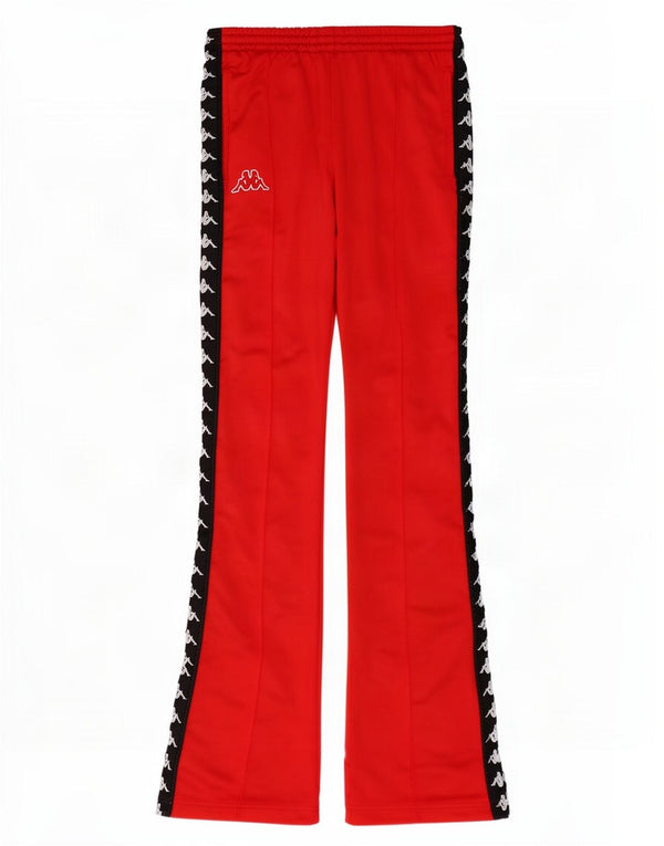 Kappa Womens Graphic Flare Tracksuit Trousers XS Red Polyester
