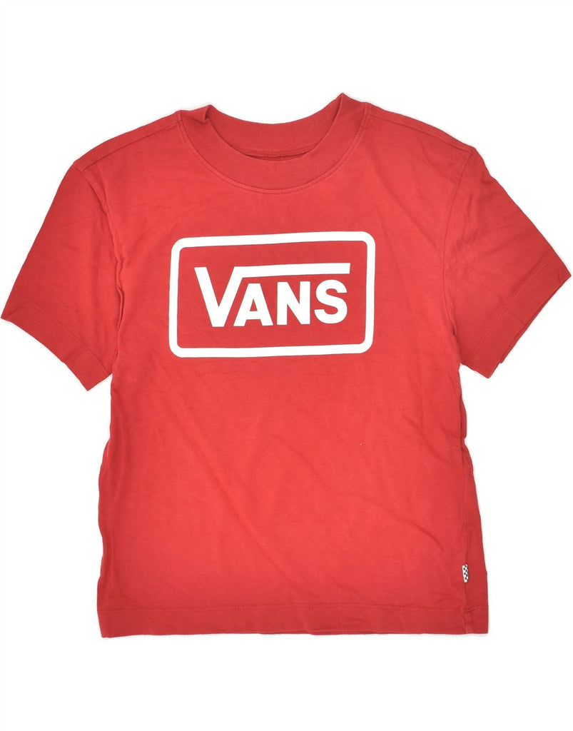 VANS Womens Graphic T-Shirt Top UK 6 XS Red Cotton | Vintage Vans | Thrift | Second-Hand Vans | Used Clothing | Messina Hembry 