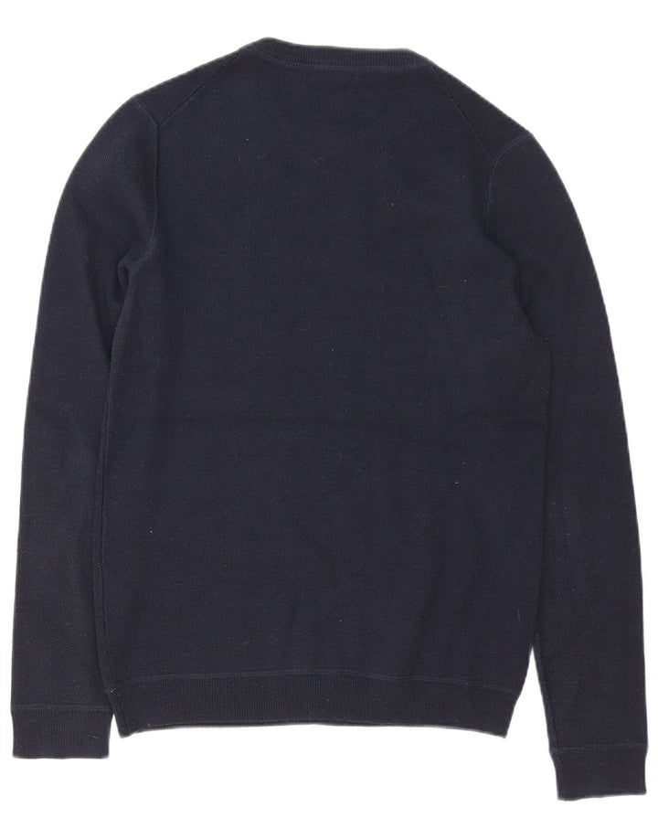 Reiss Mens Crew Neck Jumper Sweater Small Navy Blue Polyester