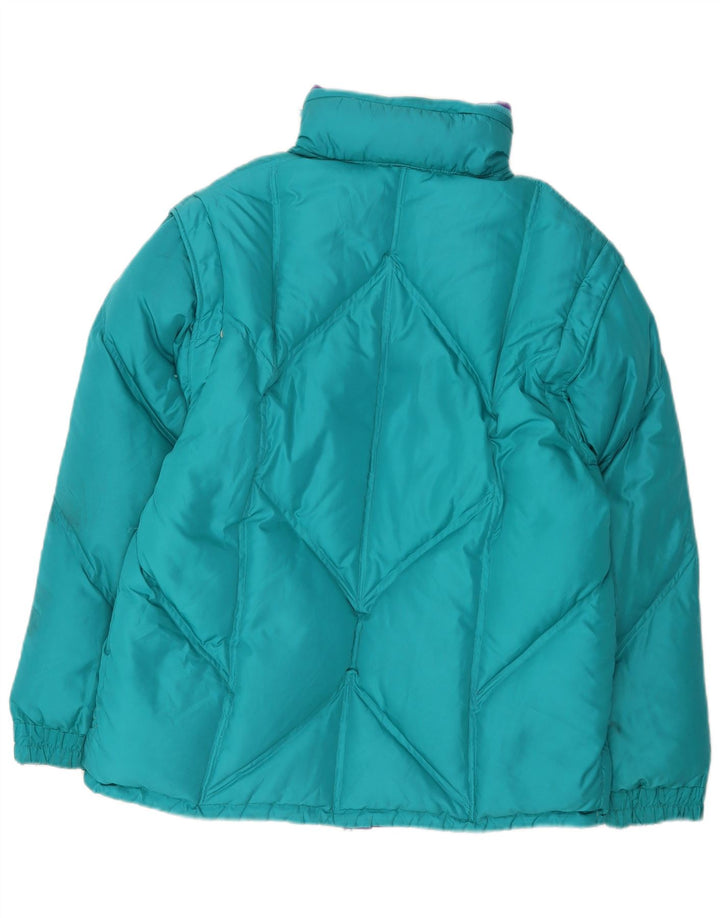 Dolomite Womens Hooded Reversible Padded Jacket UK 16 Large Blue Polyester