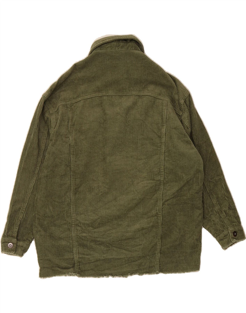 ZARA Womens Oversized Corduroy Jacket UK 6 XS Green Cotton Vintage Zara and Second-Hand Zara from Messina Hembry 