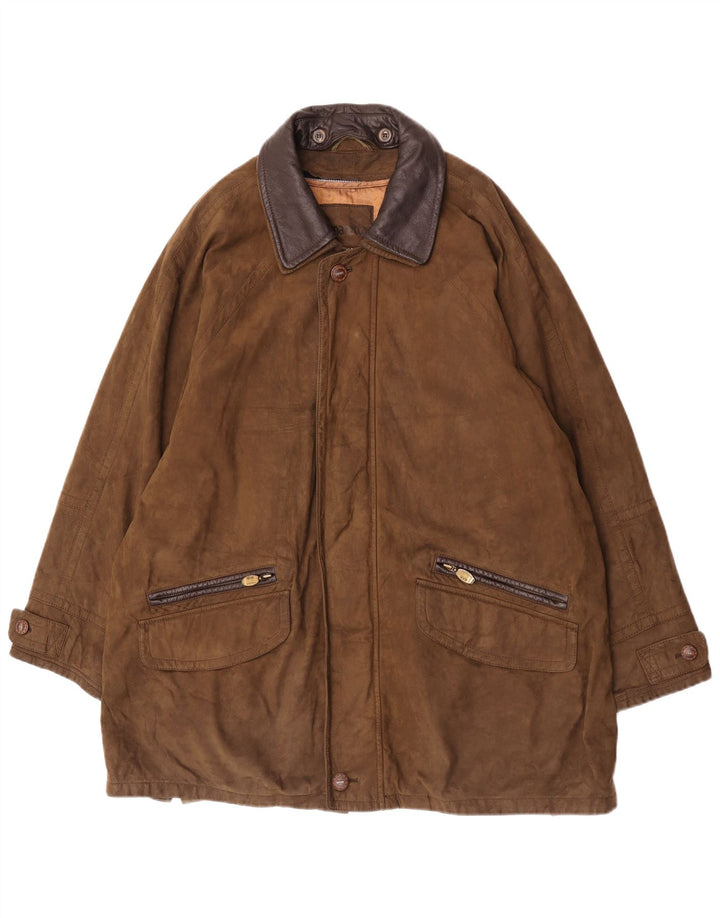 B.S.M Mens Overcoat UK 42 XL Khaki Polyamide